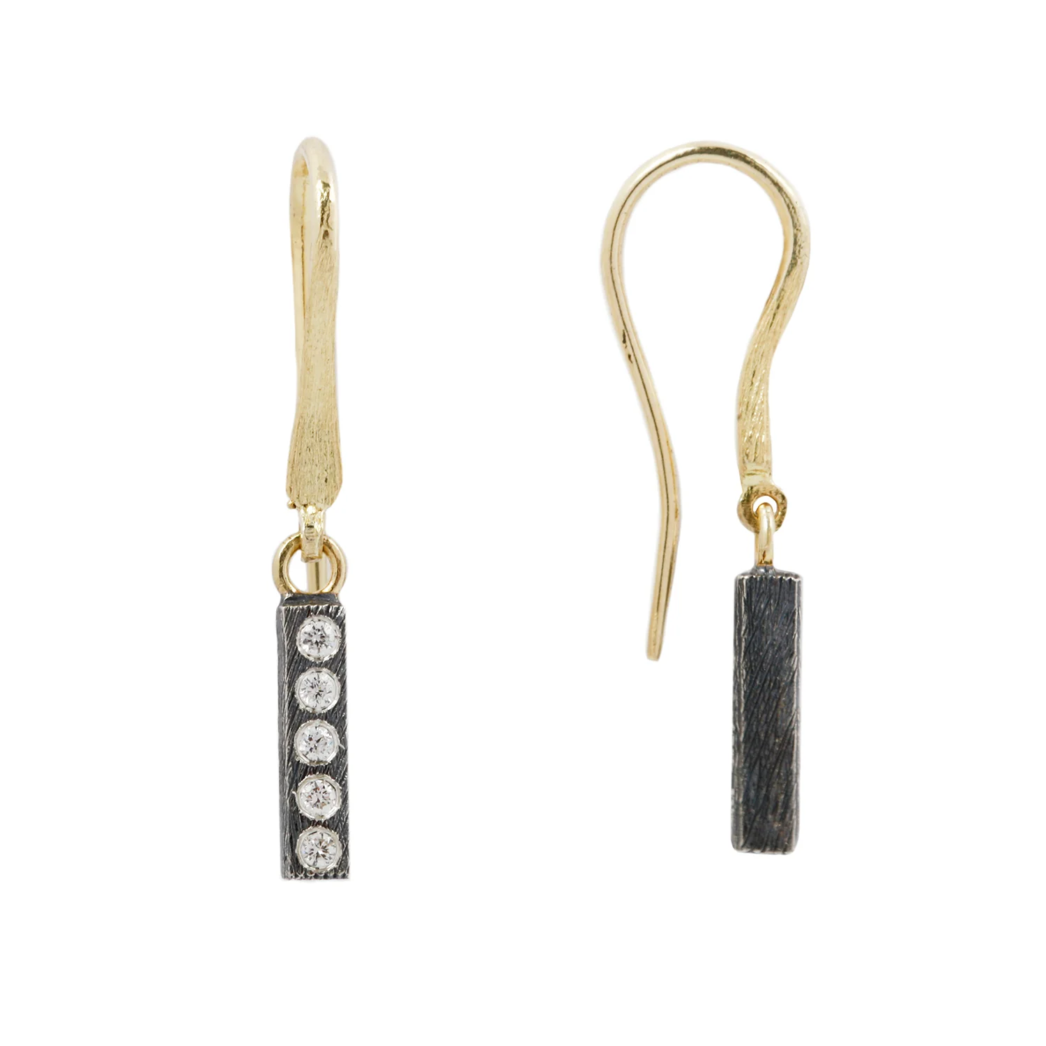 Adam Diamond Bar Earrings - Image 3