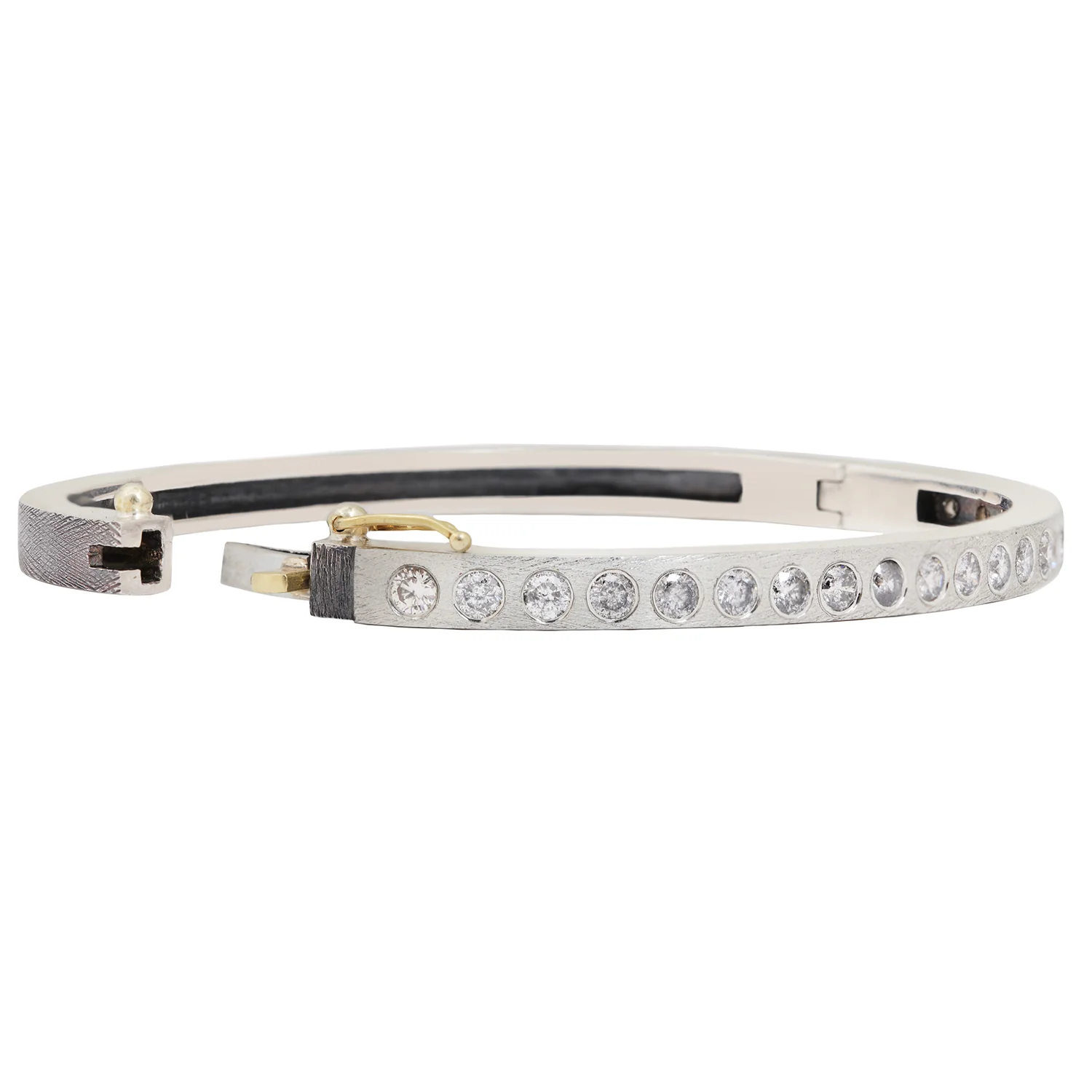 Adam Gray Diamond Wide Bangle - Image 3