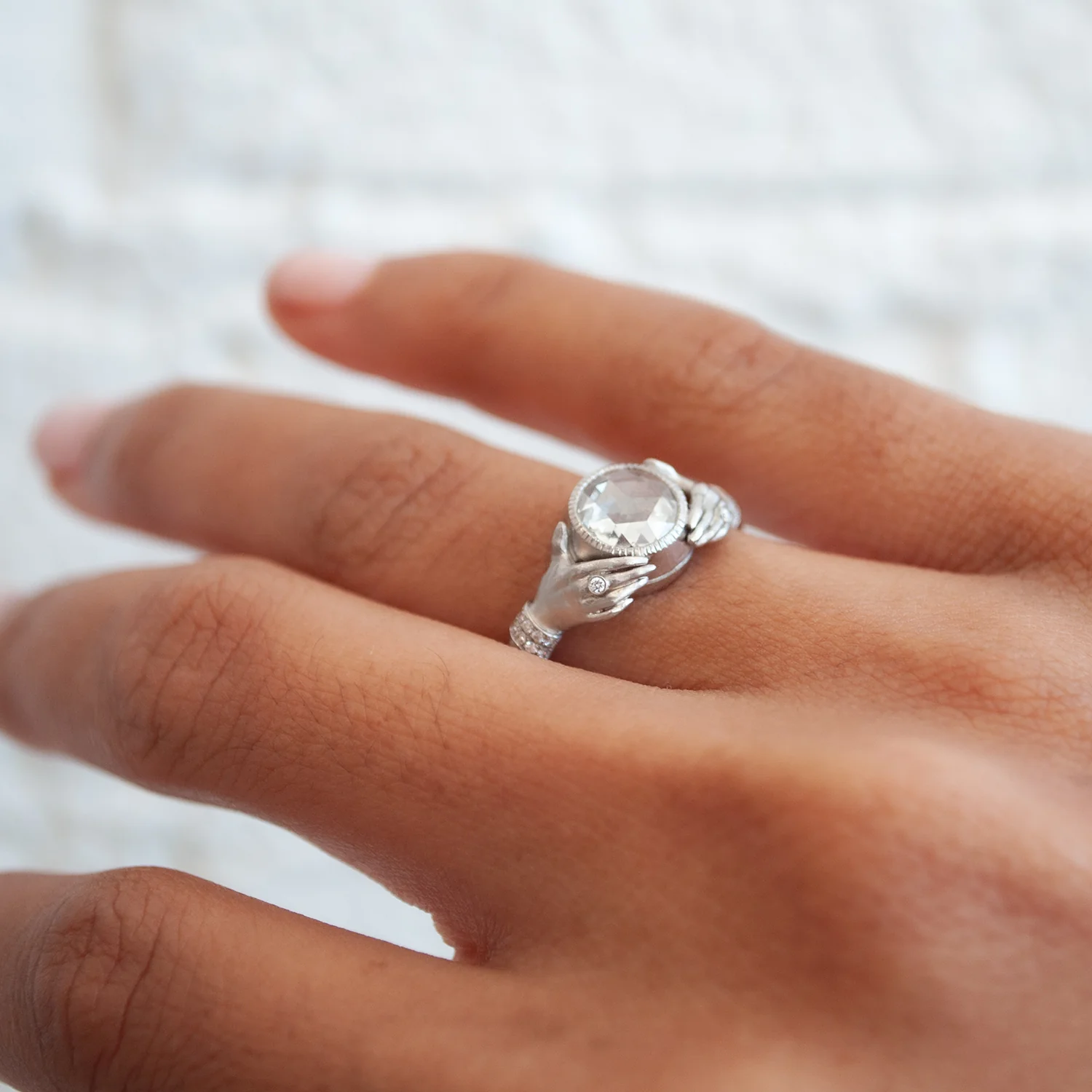 Adorned Diamond Hands Ring - Image 2