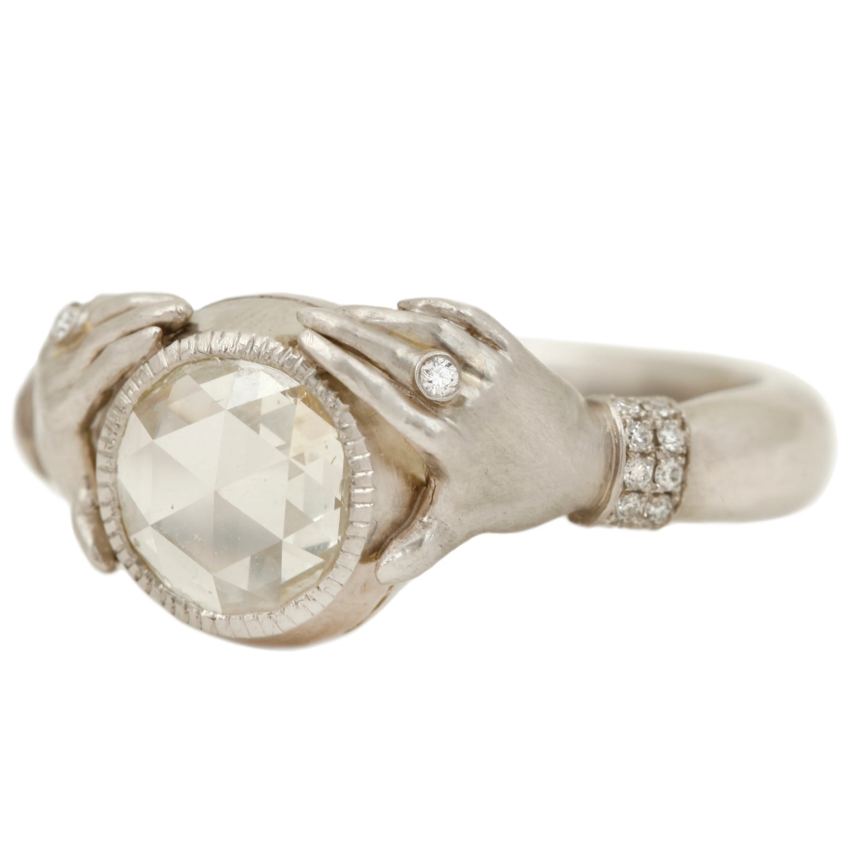 Adorned Diamond Hands Ring - Image 3