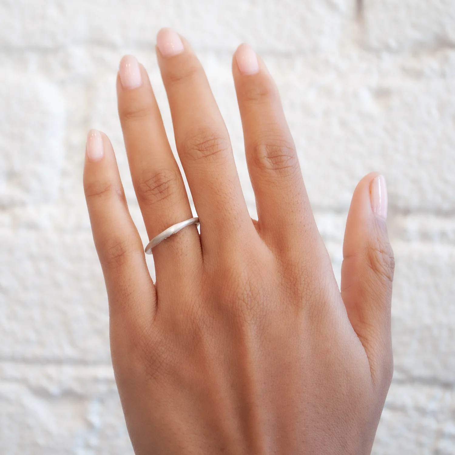 Silver Crescent Moonface Ring - Image 4