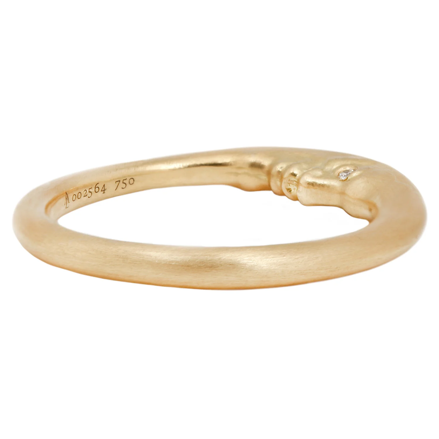 Gold Crescent Moonface Ring - Image 3