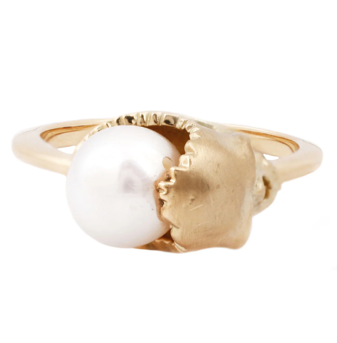 Open Skull Pearl Ring - Image 3