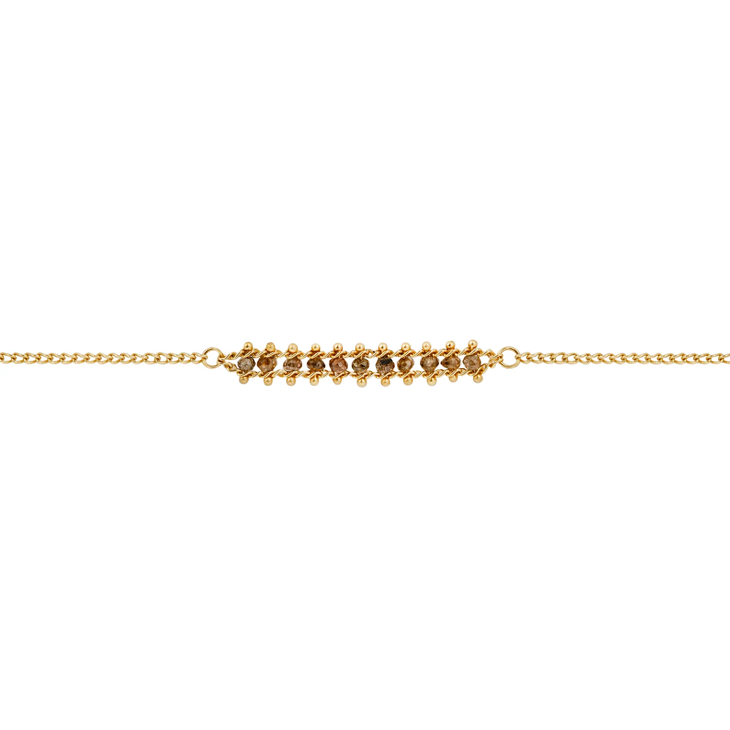 Champagne Diamond Textile Row Bracelet - Image 3