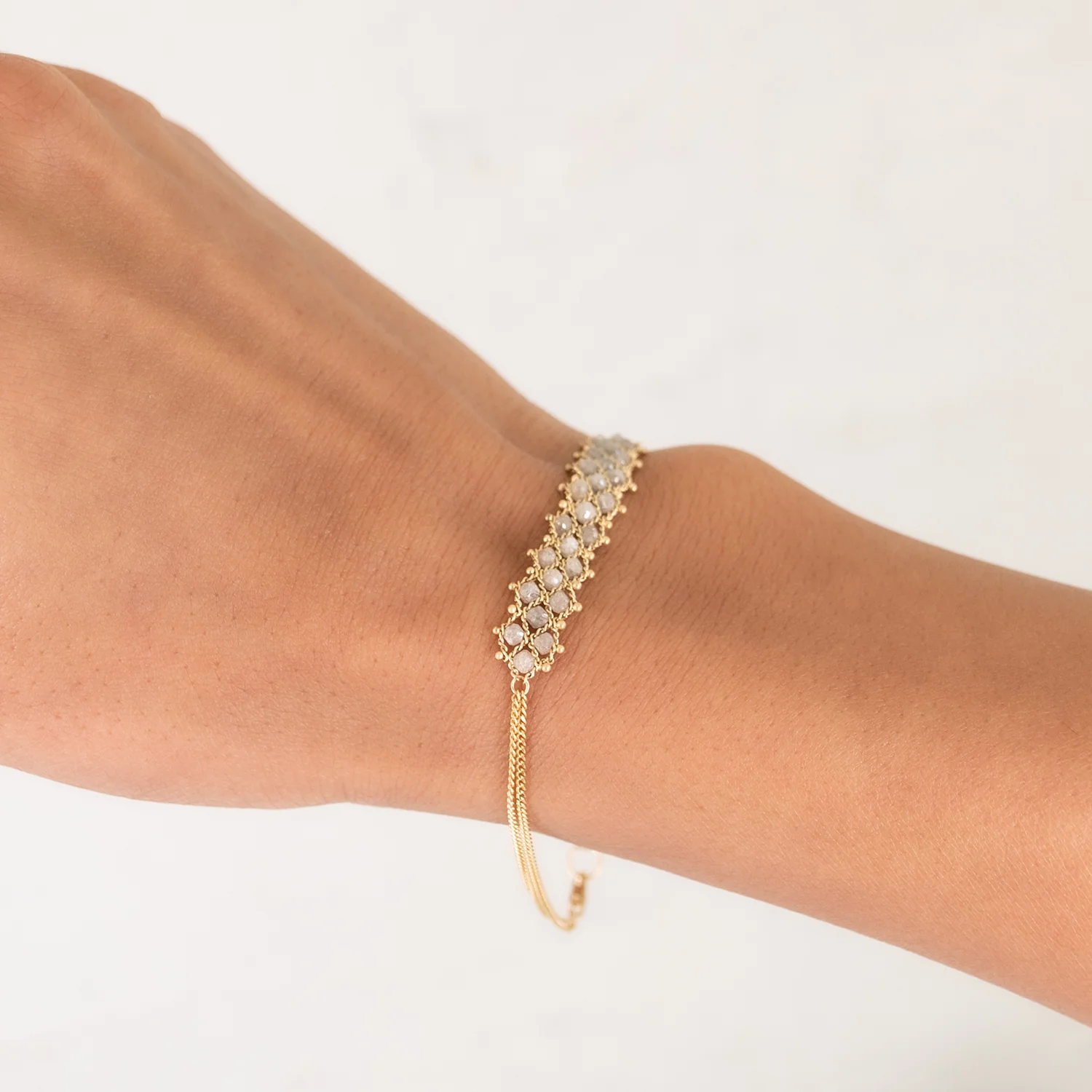 Silver Diamond Petite Woven Bracelet - Image 2