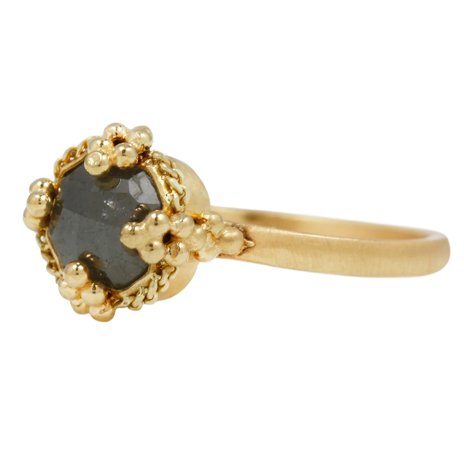 Square Gray Diamond Textile Solitaire - Image 3