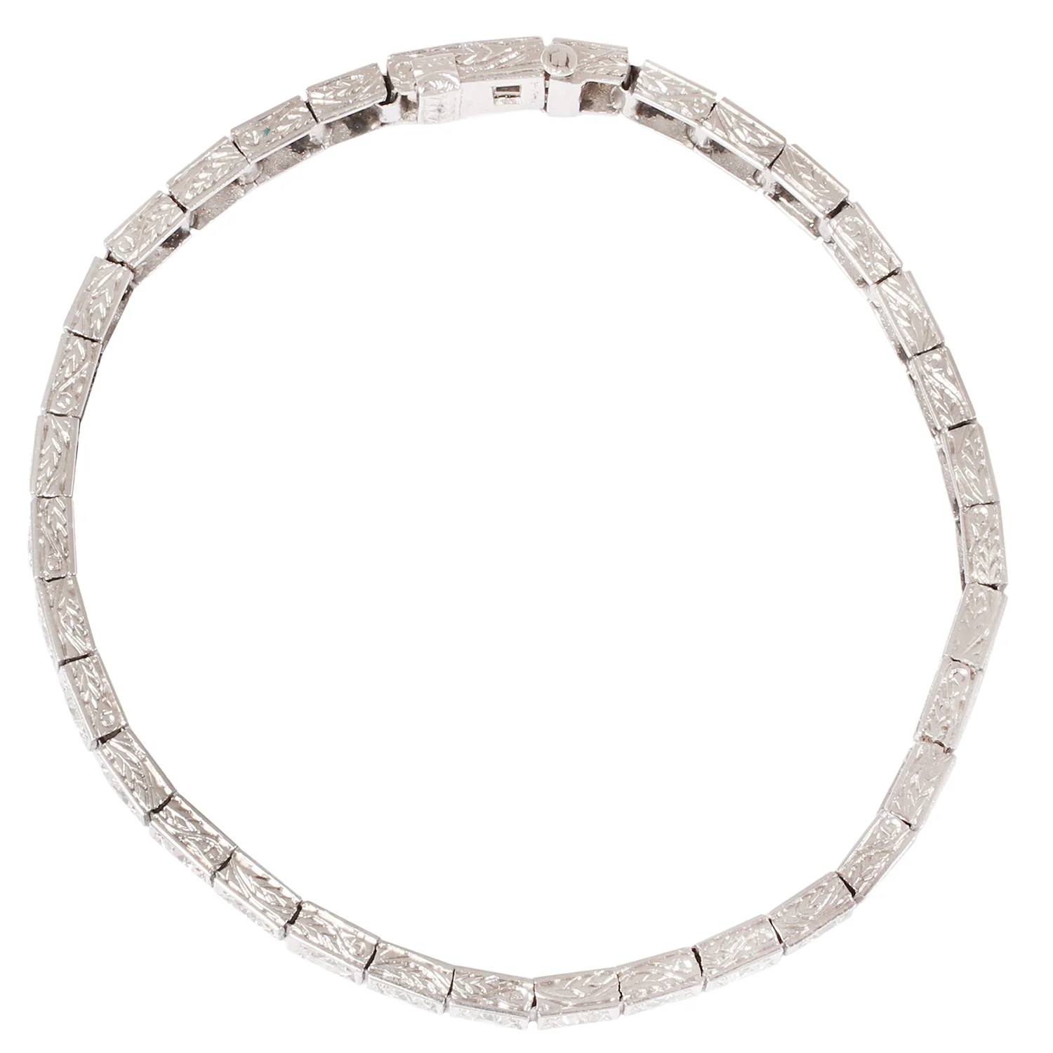 Antique Block Diamond Tennis Bracelet - Image 3