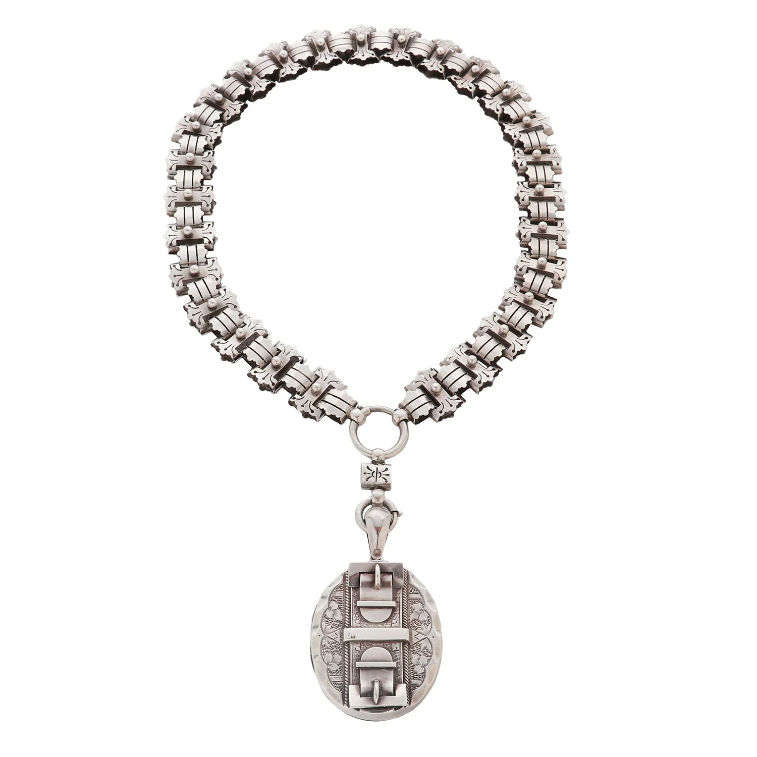 Antique Silver Buckle Necklace - Image 4