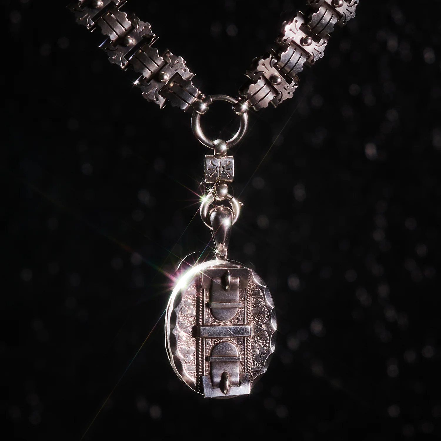 Antique Silver Buckle Necklace - Image 6