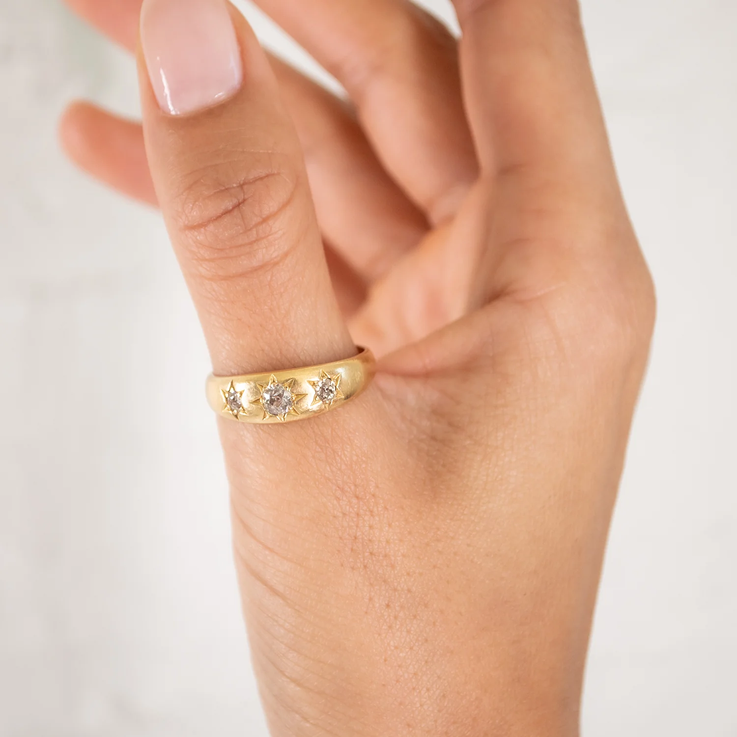 Antique Triple Diamond Star Ring - Image 2