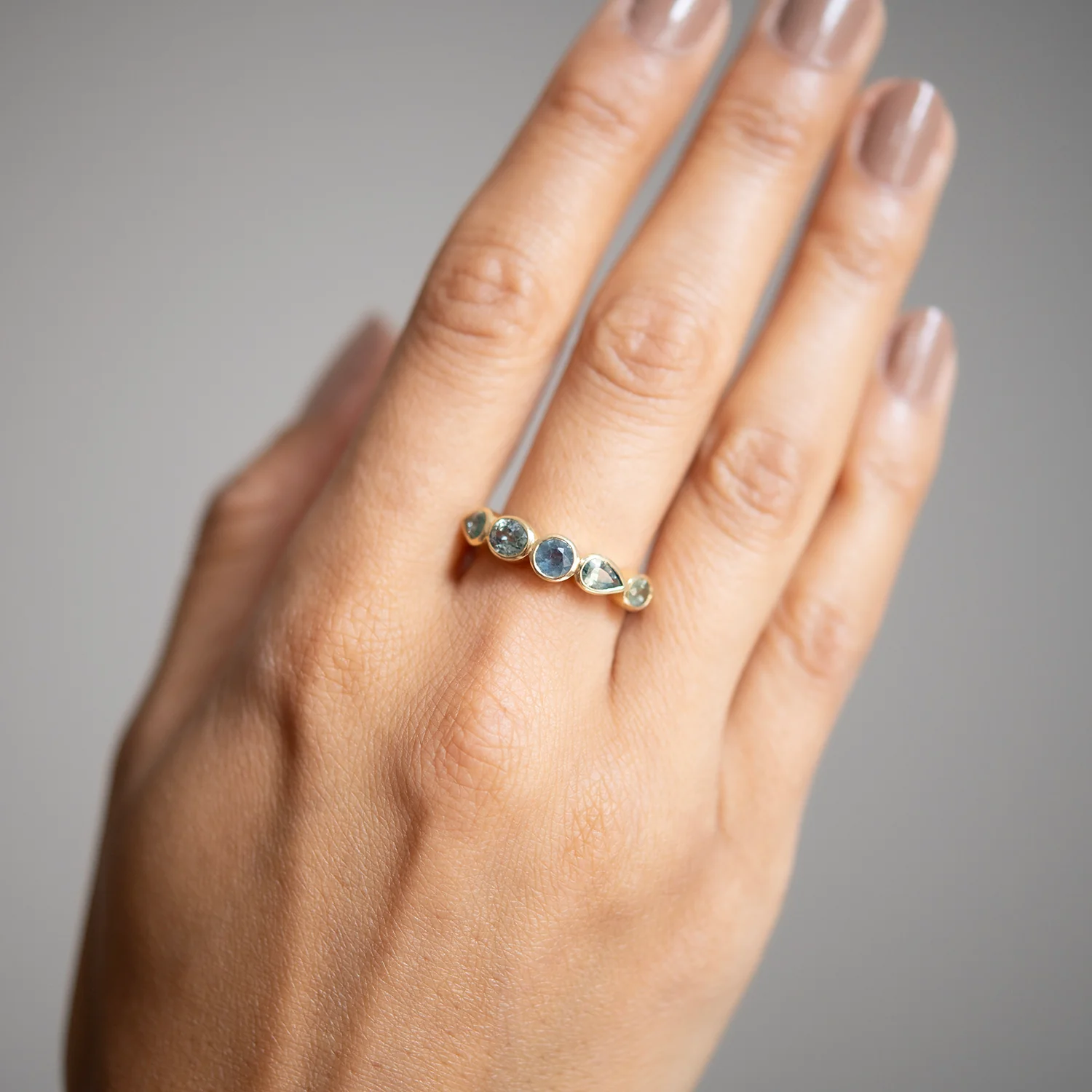 Aqua Sapphire Stacking Band - Image 2