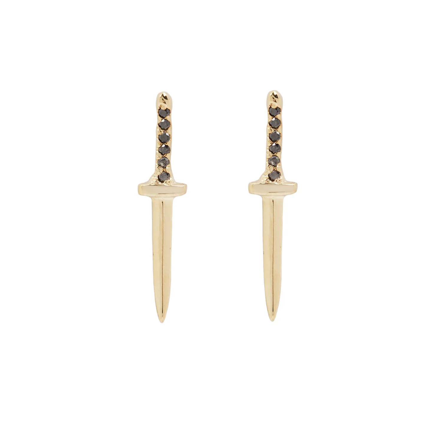 Black Diamond Baby Dagger Earrings