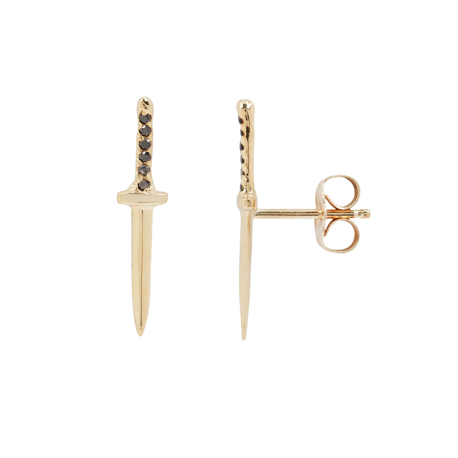 Black Diamond Baby Dagger Earrings - Image 3