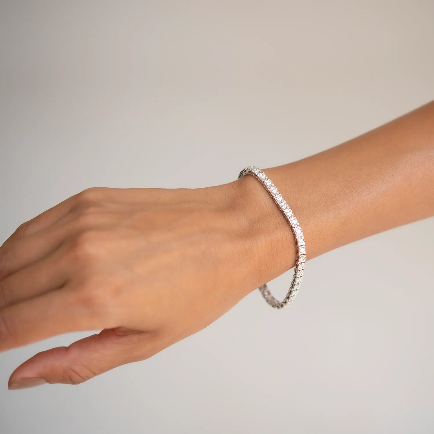 Block Diamond Tennis Bracelet - Image 2