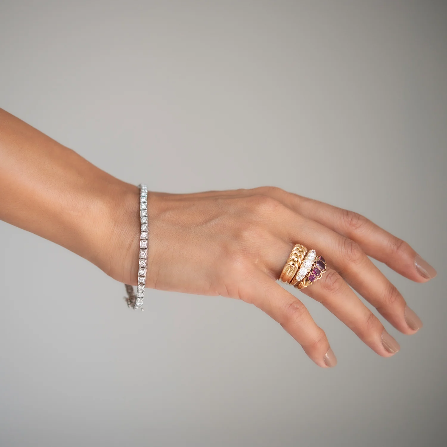 Block Diamond Tennis Bracelet - Image 4