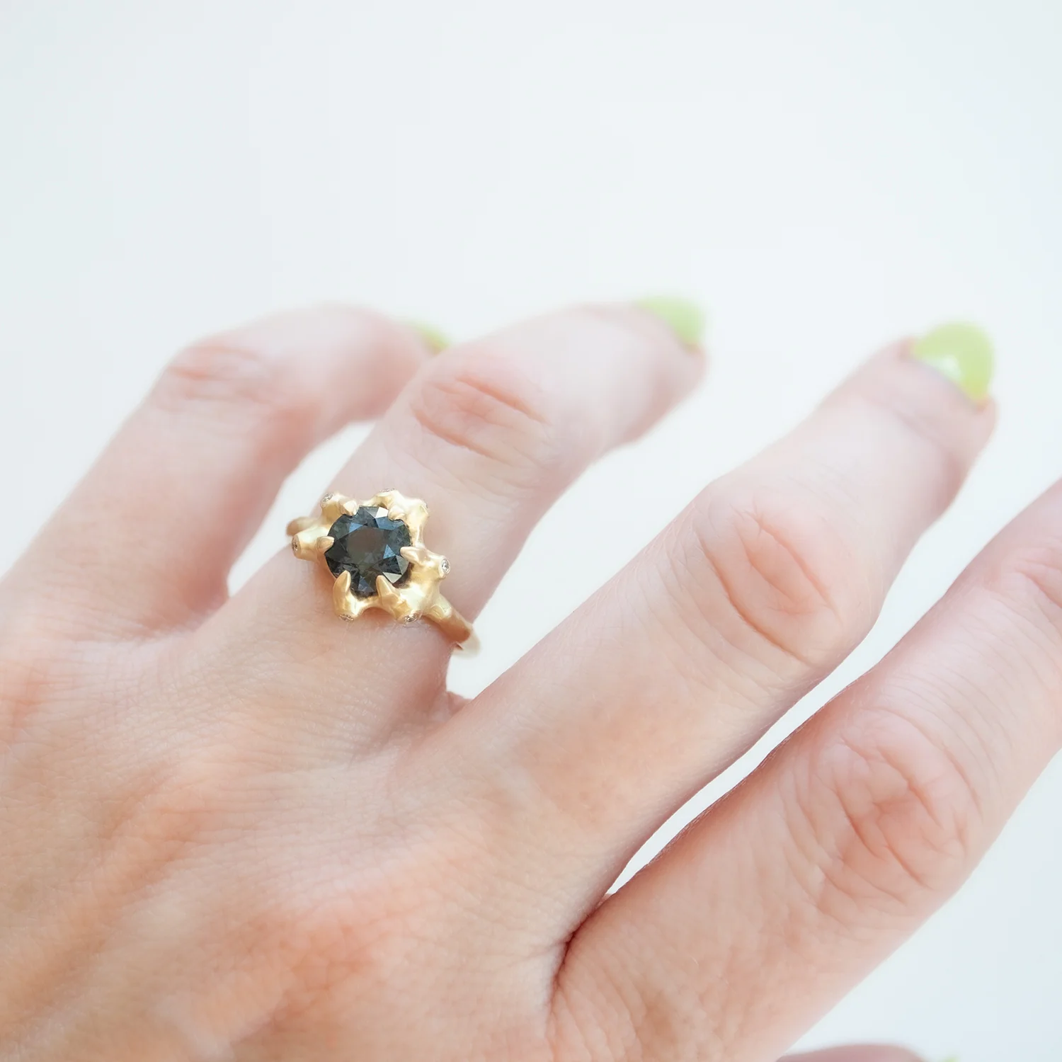 Blue Sapphire Barnacle Cluster Ring - Image 2