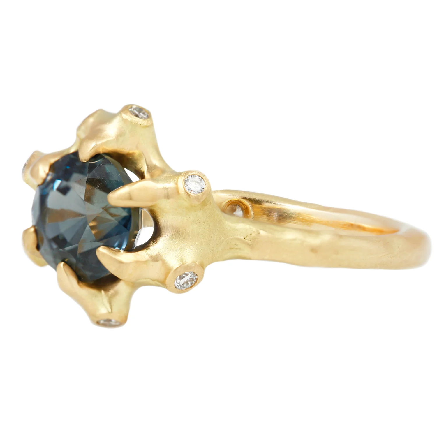 Blue Sapphire Barnacle Cluster Ring - Image 3