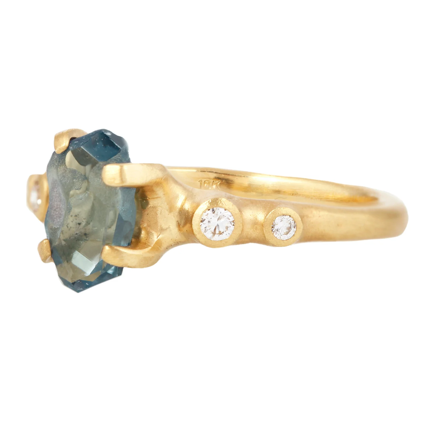 Blue Sapphire Rough Luxe Ring - Image 3