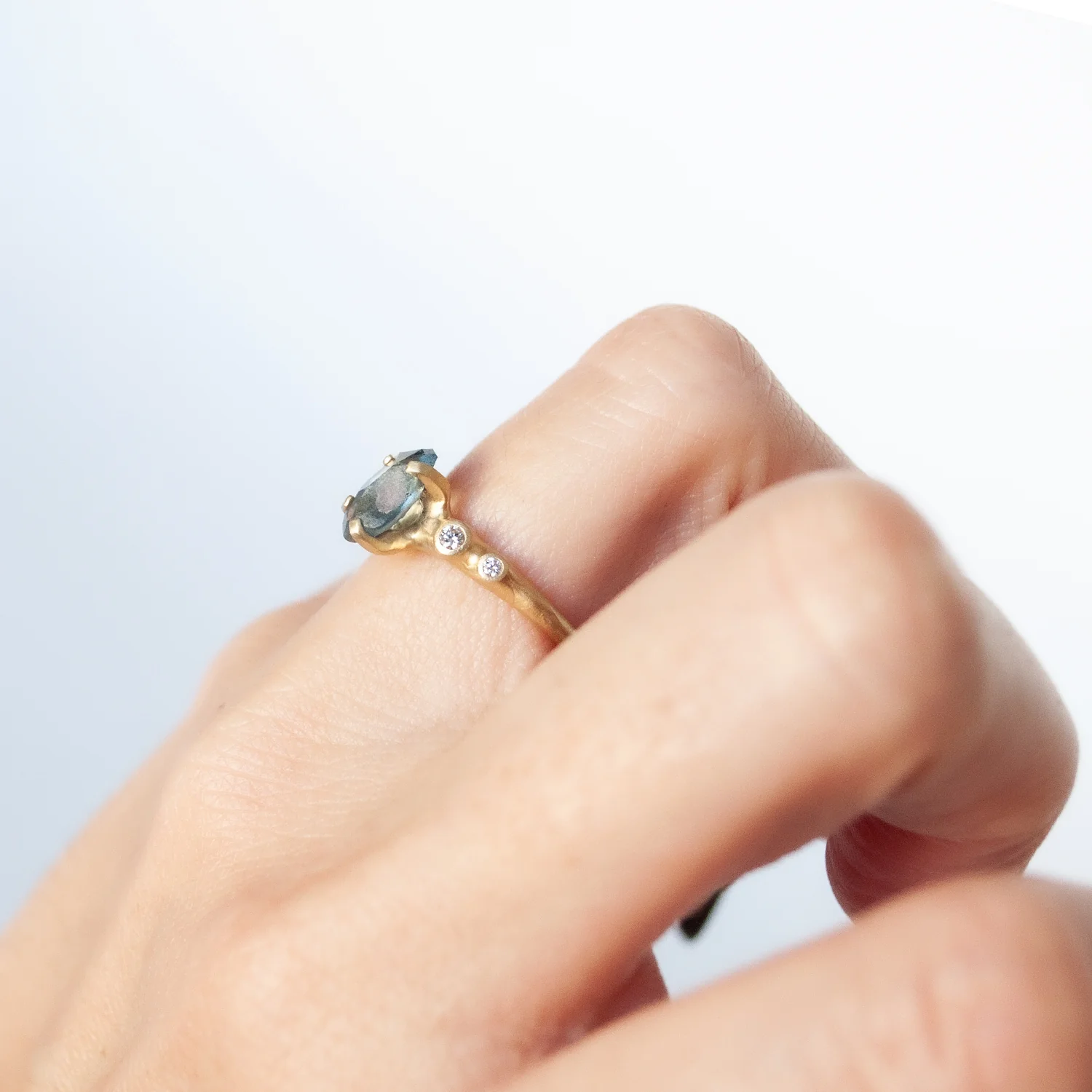 Blue Sapphire Rough Luxe Ring - Image 6