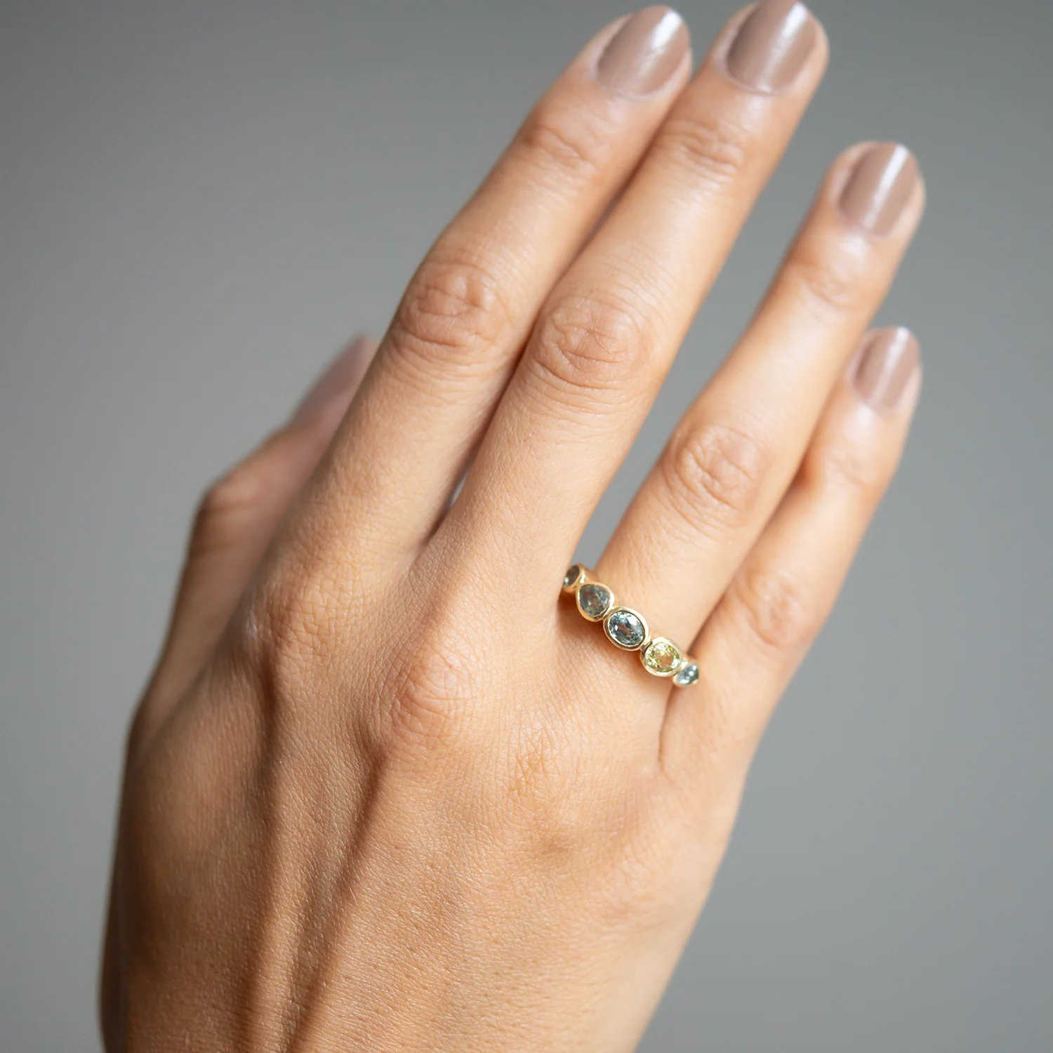 Blue Tides Sapphire Stacking Band - Image 2