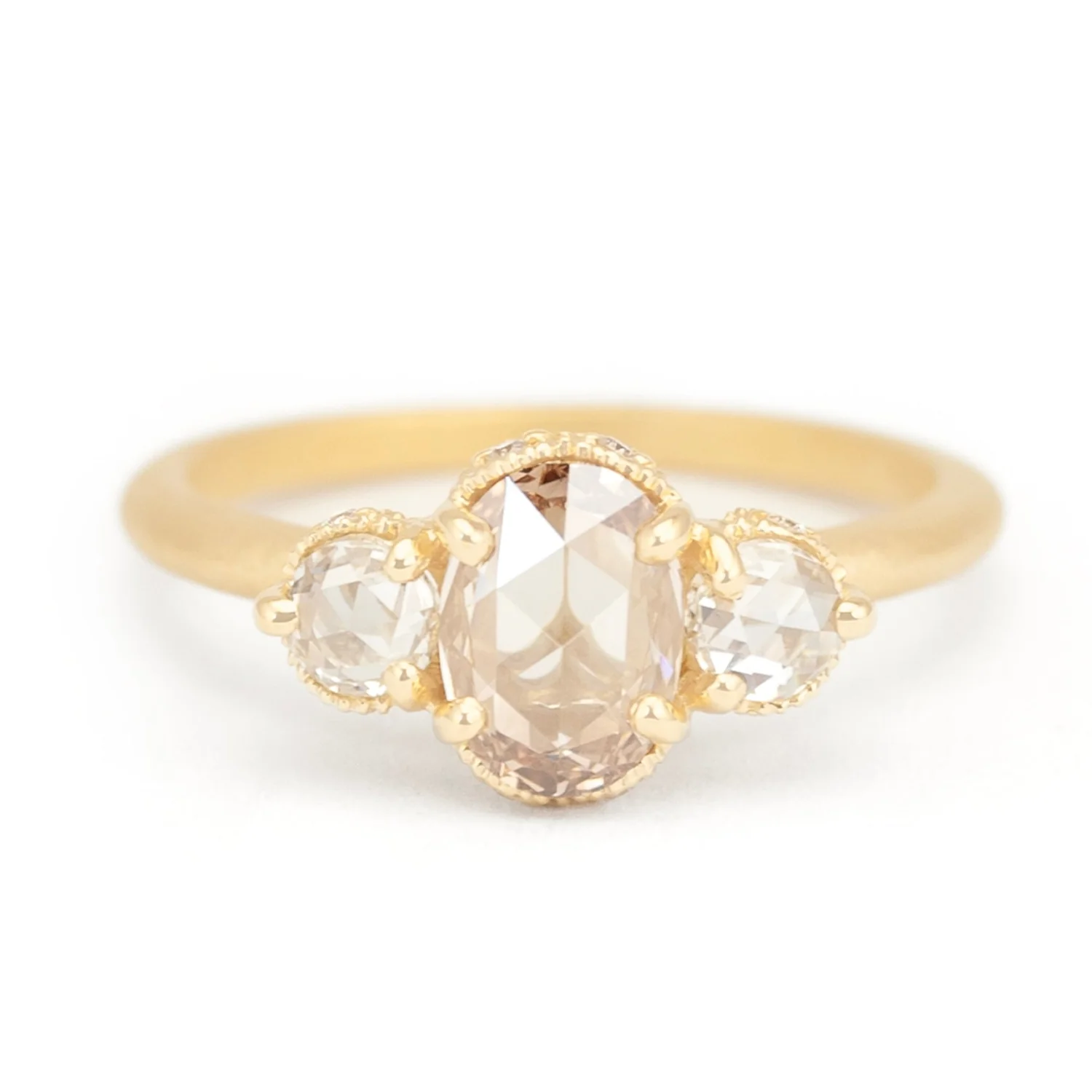 Brown Diamond Ribbon Crown Ring