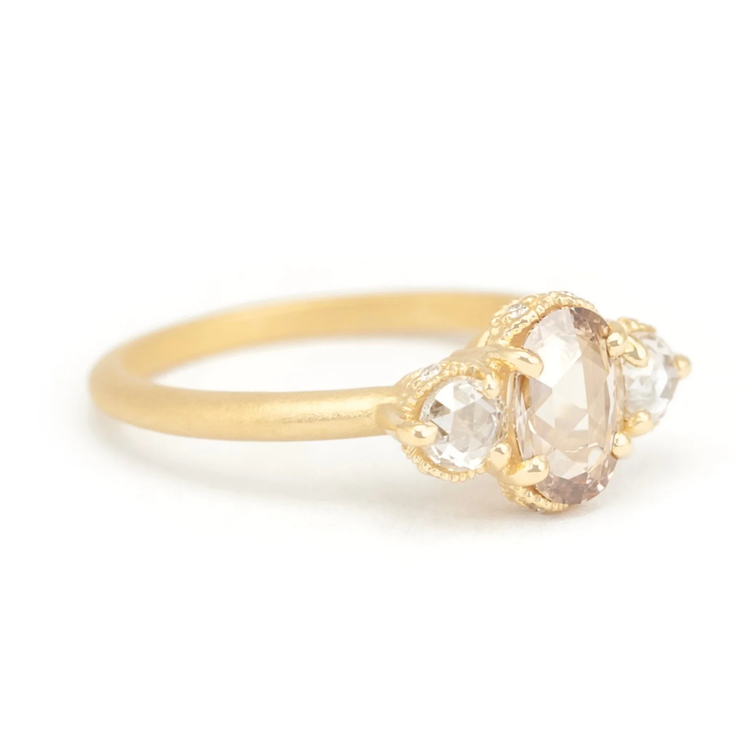 Brown Diamond Ribbon Crown Ring - Image 2