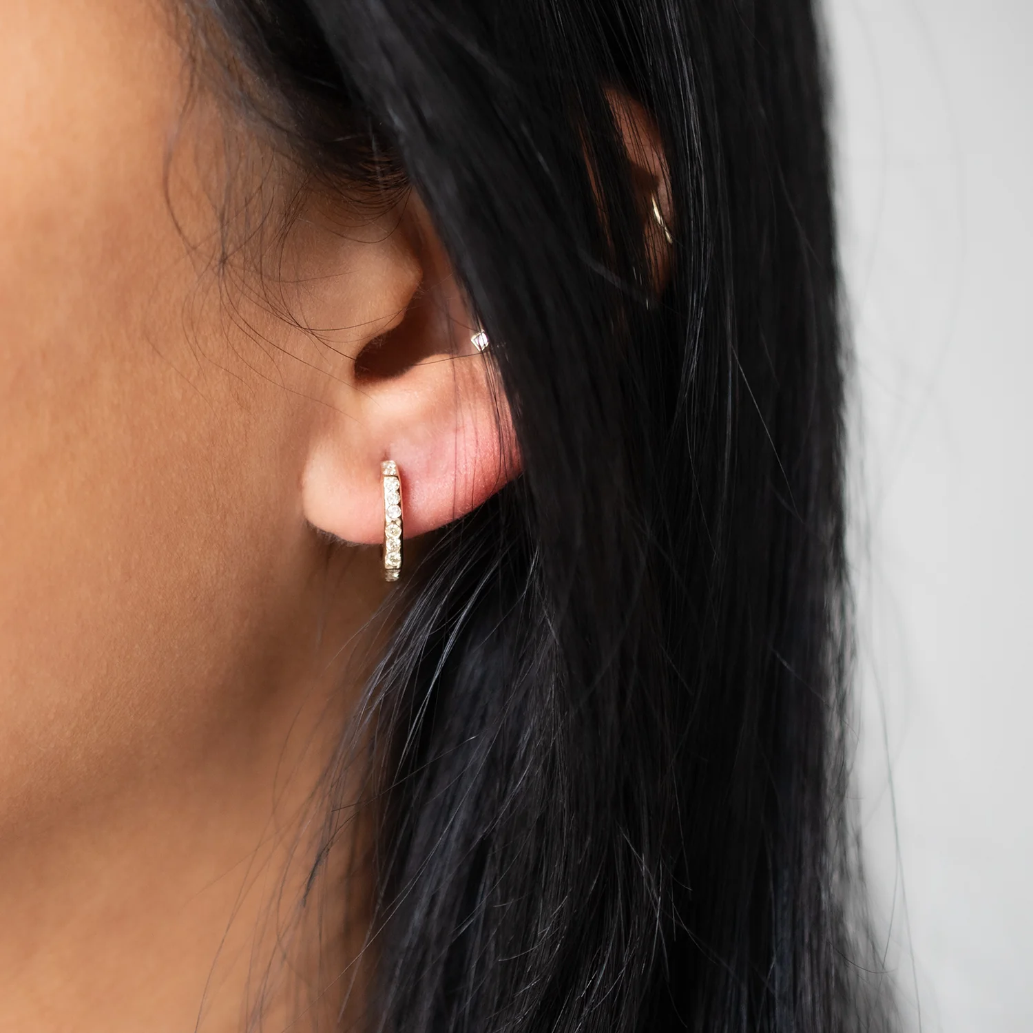 Canary Diamond Geometric Hoops - Image 2