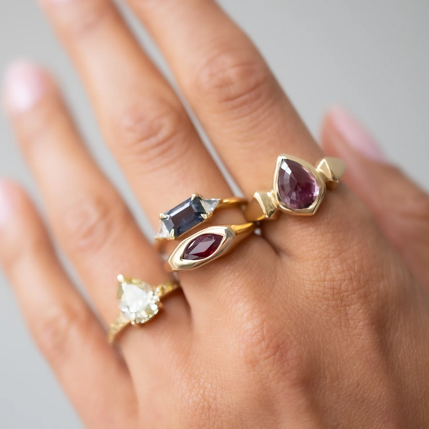 Violet Sapphire Lighthouse Ring - Image 6