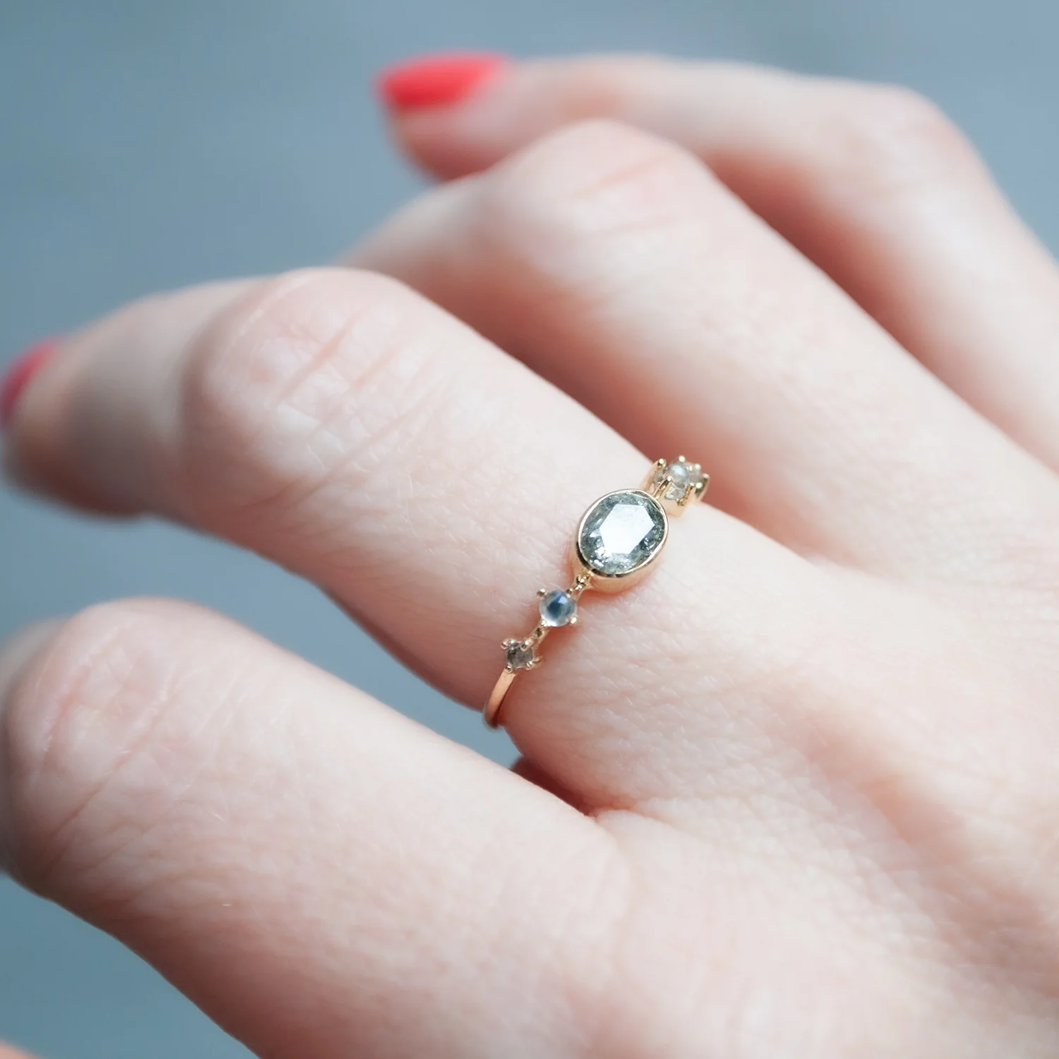Celestial Diamond & Moonstone Ring - Image 2