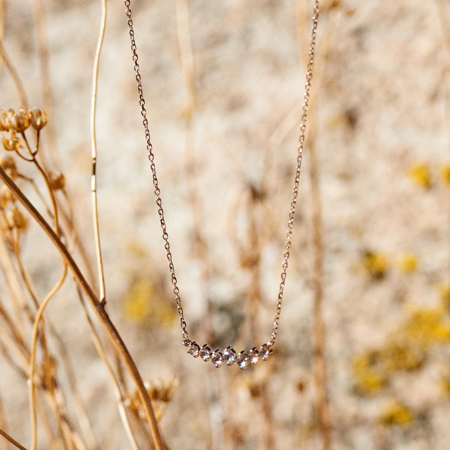 Twisted Rose Cut Diamonds Necklace - Image 4
