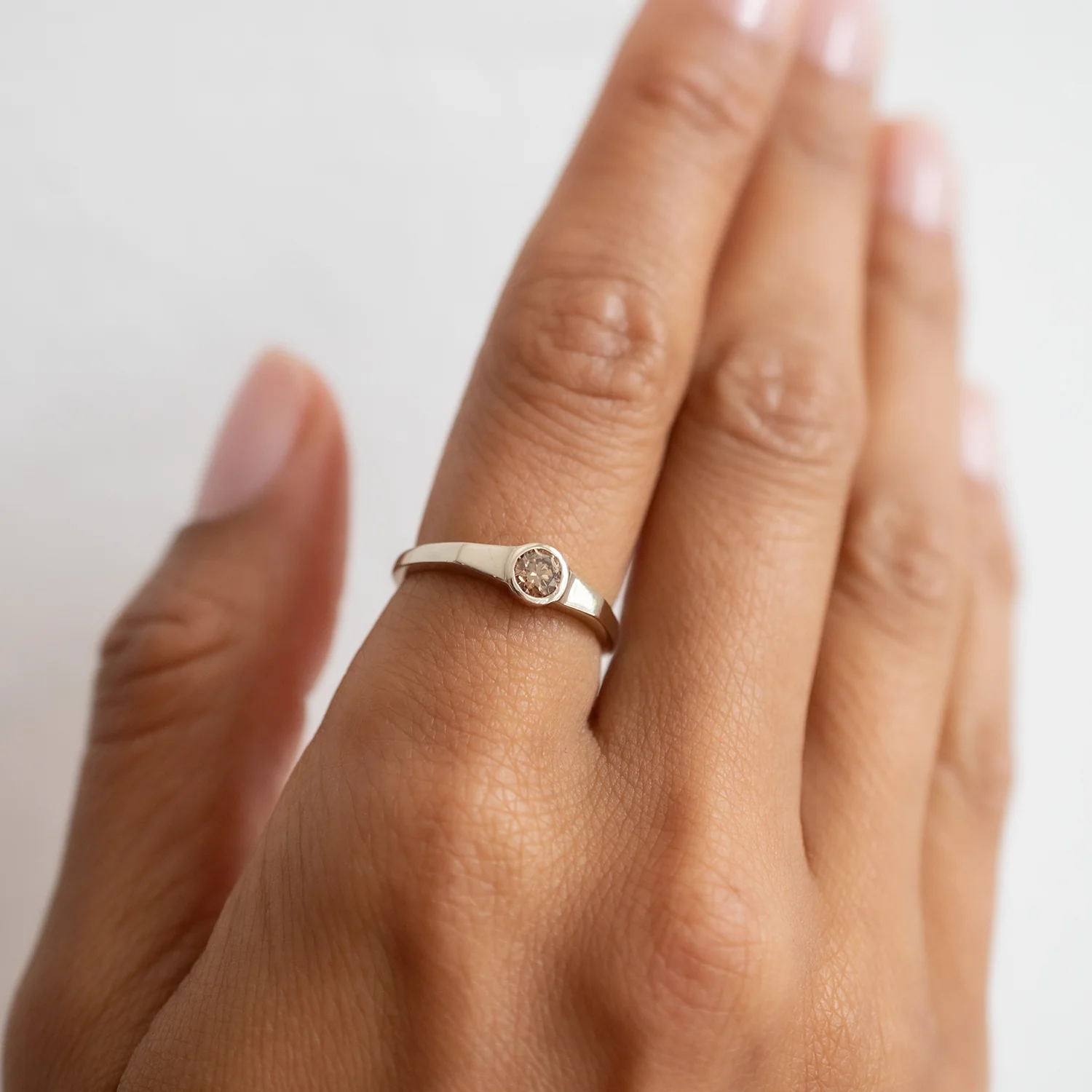 Champagne Diamond Eclipse Ring - Image 2