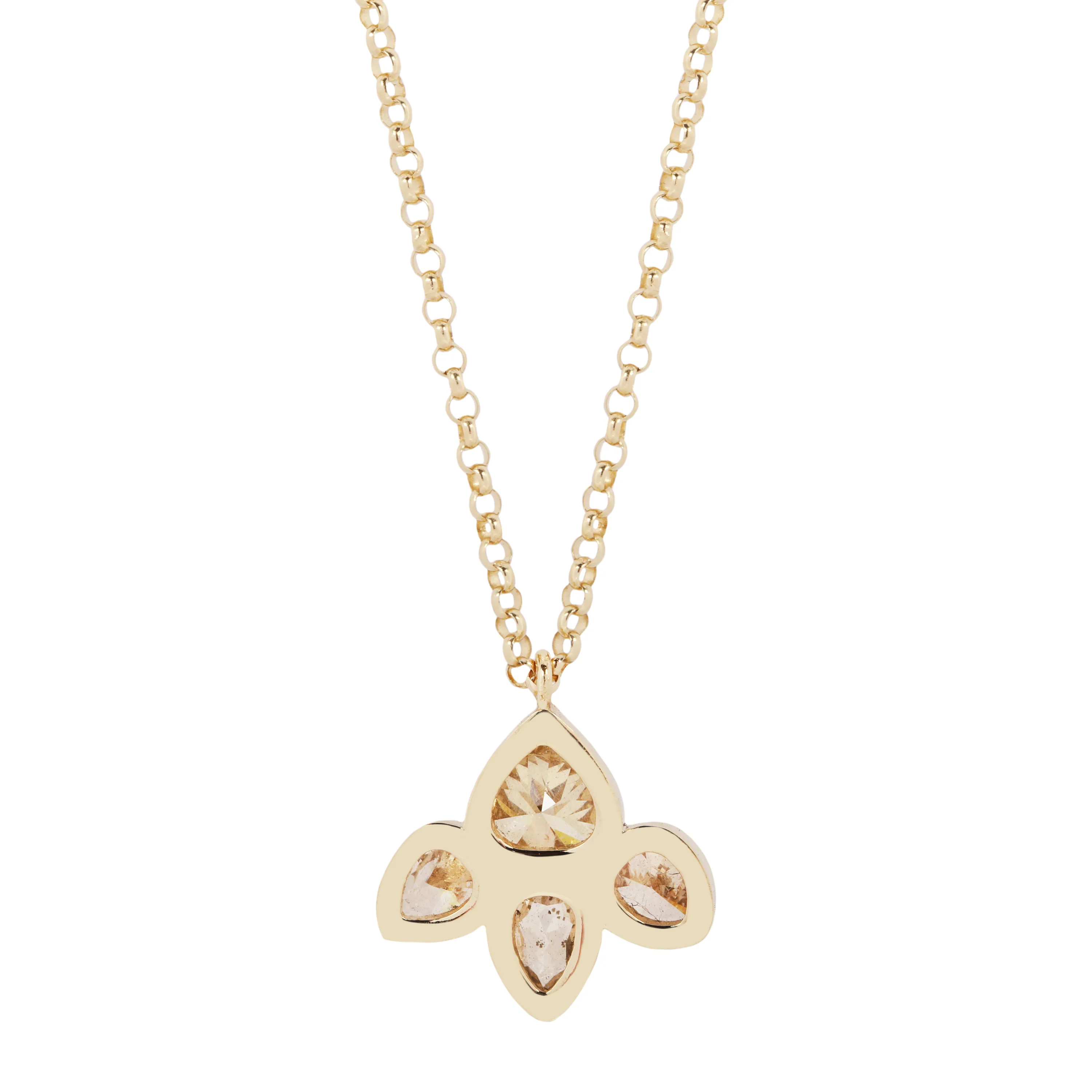 Champagne Diamond Lotus Necklace - Image 3