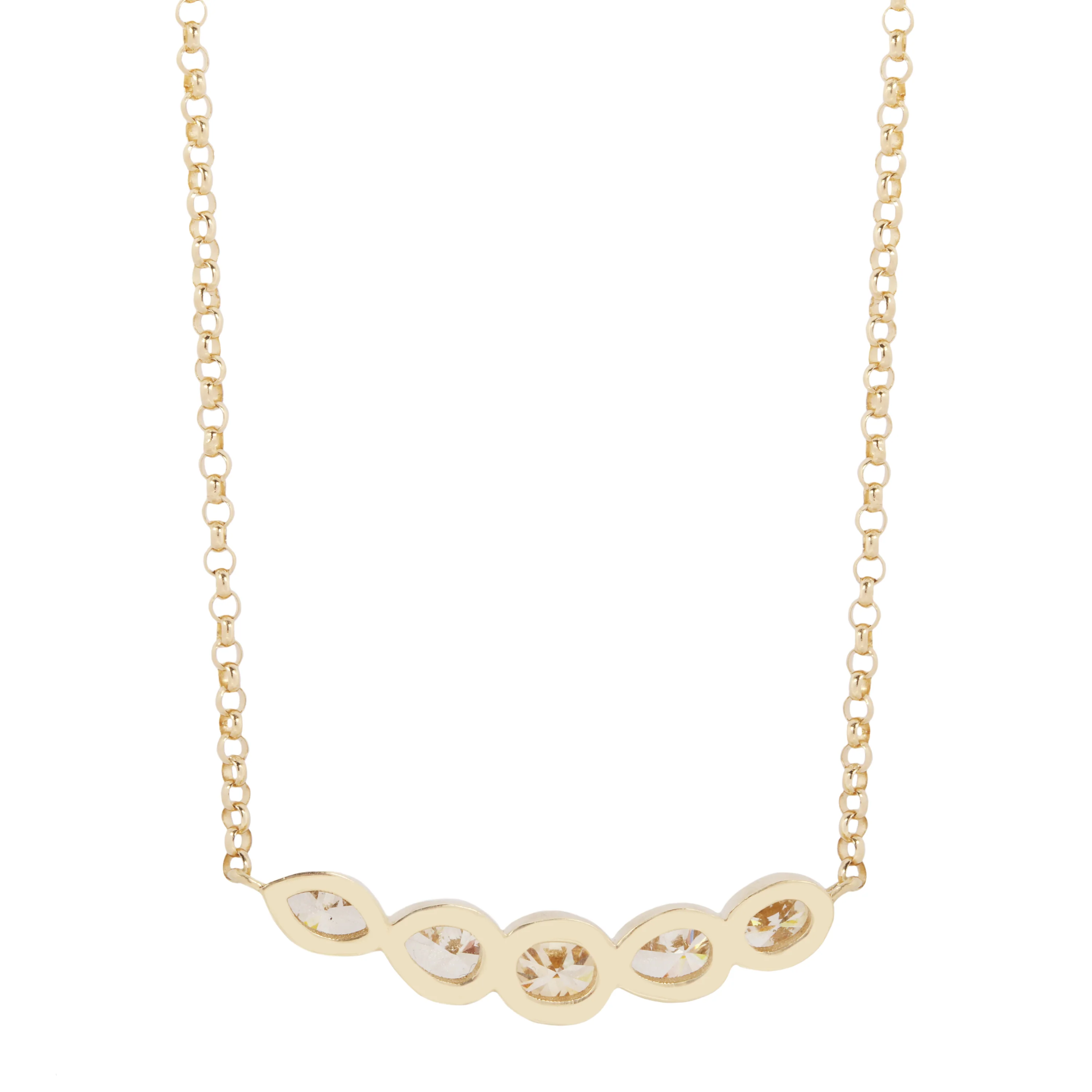 Champagne Diamond Pebble Necklace - Image 3