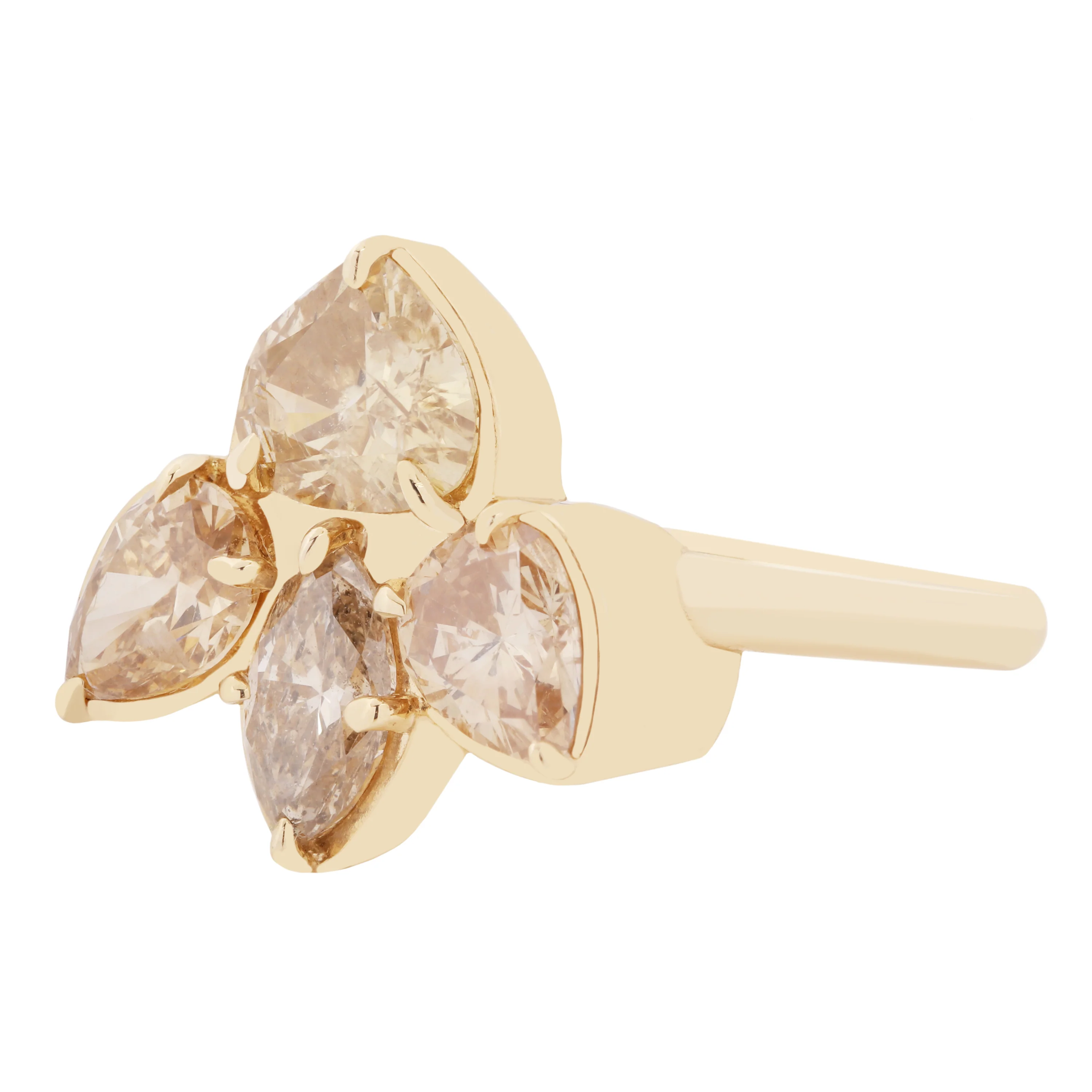 Champagne Diamond Lotus Ring - Image 3