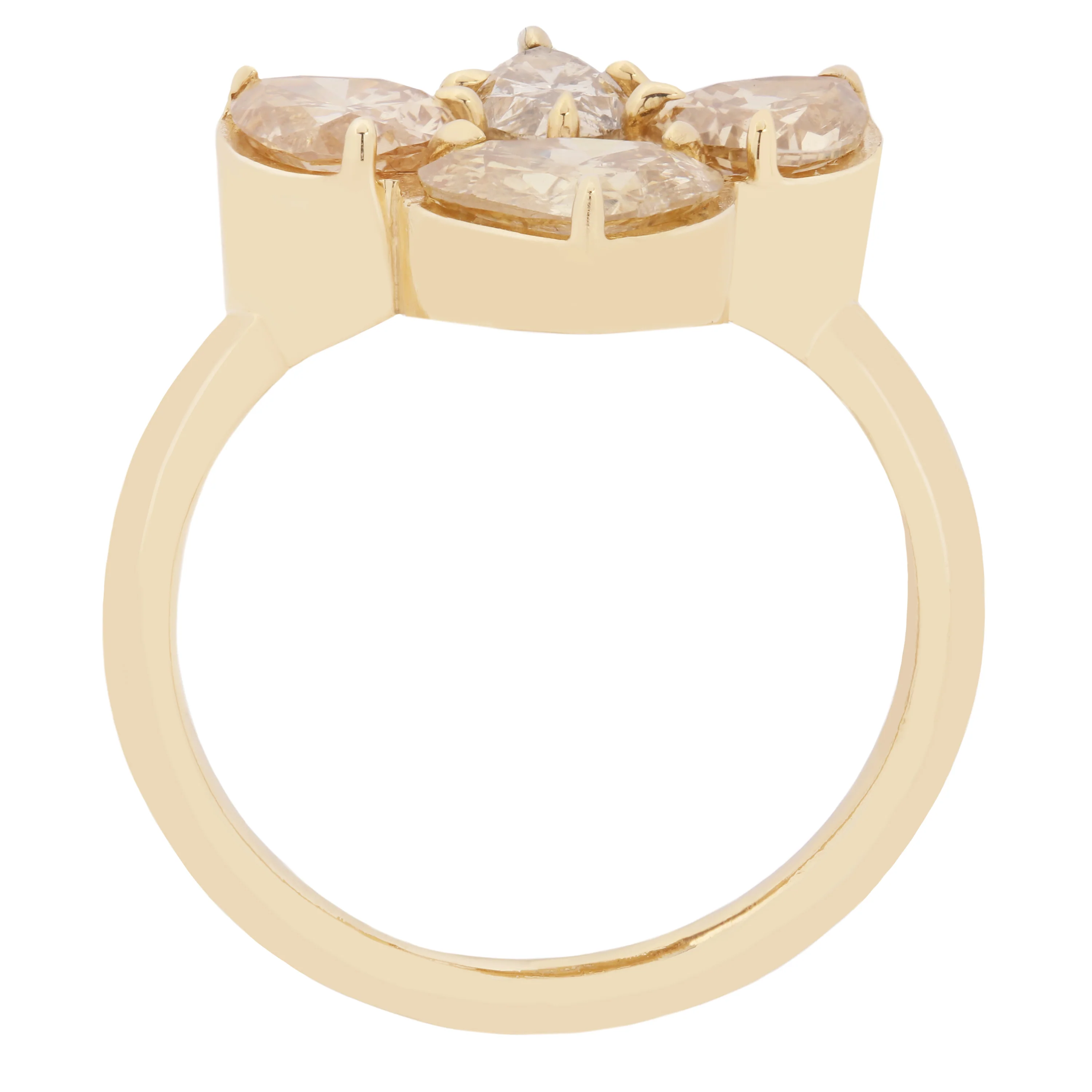Champagne Diamond Lotus Ring - Image 4