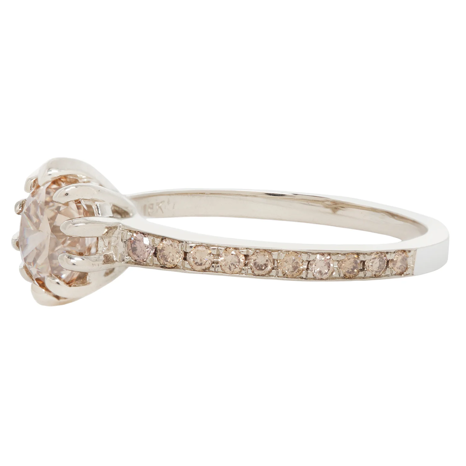 Champagne Pavé Diamond Soirée Ring - Image 3