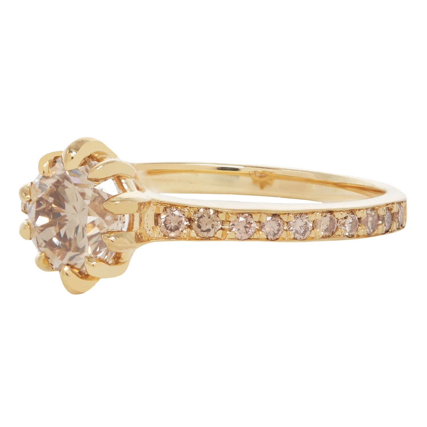 Champagne Pavé Diamond Soirée Ring - Image 3