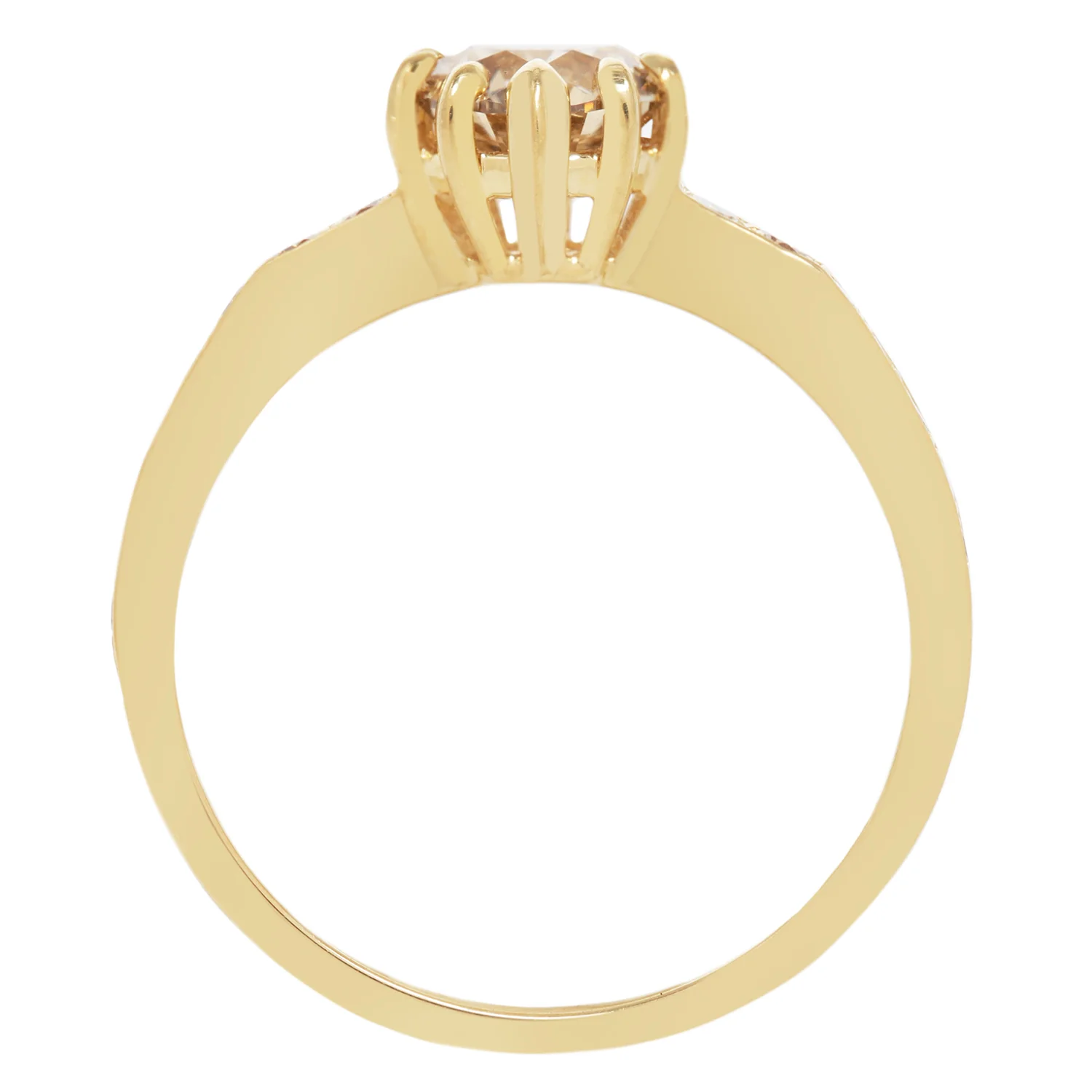 Champagne Pavé Diamond Soirée Ring - Image 4