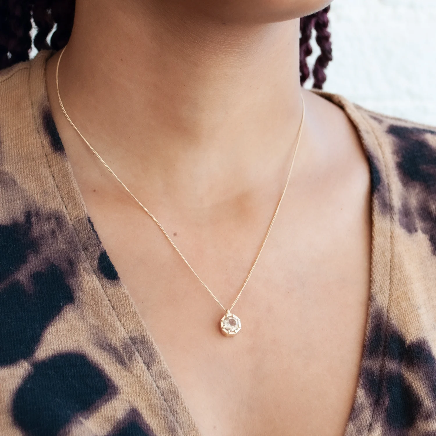 Champagne Quartz Octagon Necklace - Image 2