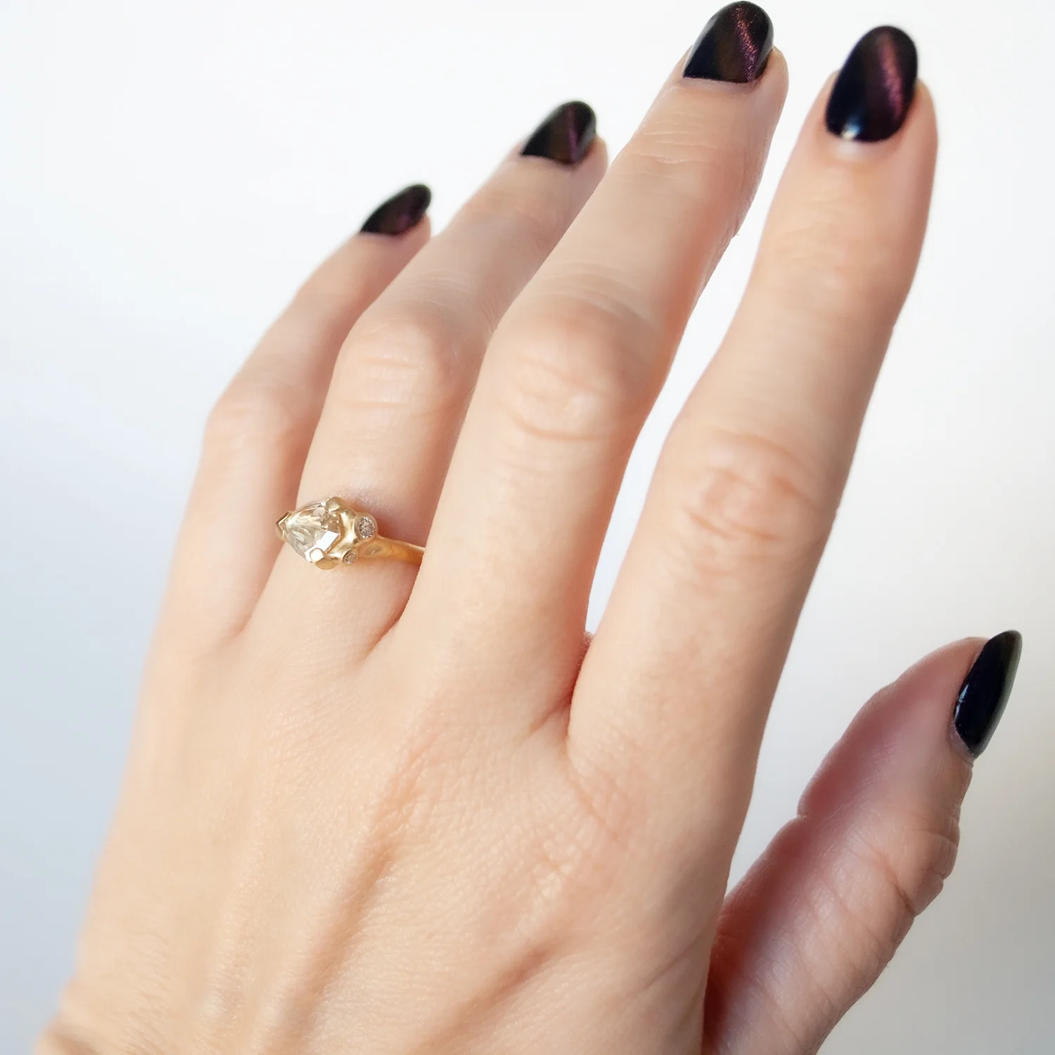 Champagne Shield Cluster Ring - Image 2