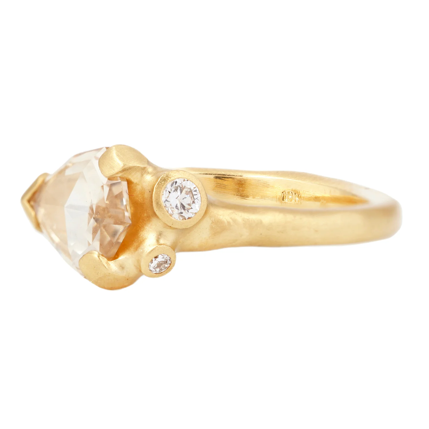 Champagne Shield Cluster Ring - Image 3