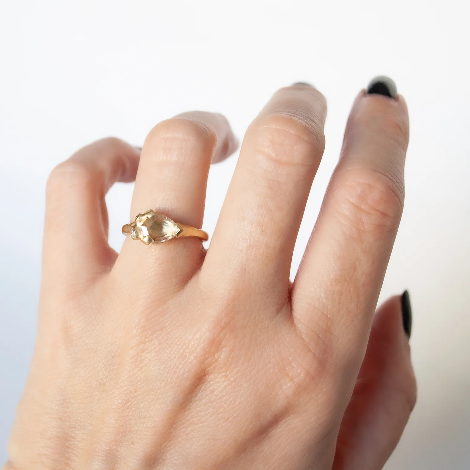 Champagne Shield Cluster Ring - Image 6