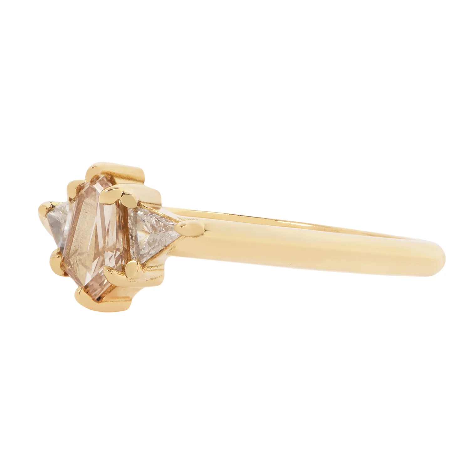 Champagne Shield Diamond Ring - Image 3