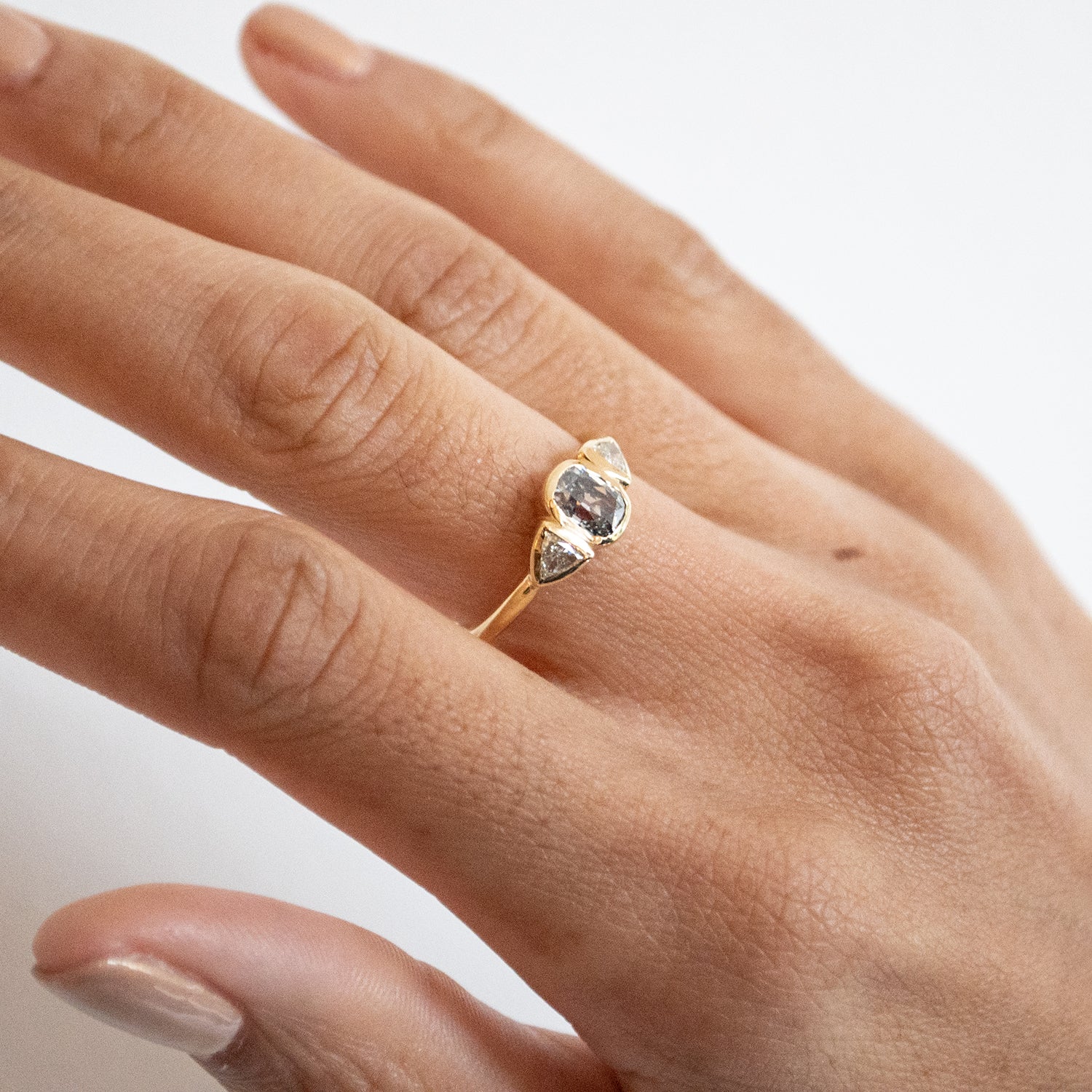 Champagne Sparkle Trio Ring - Image 2
