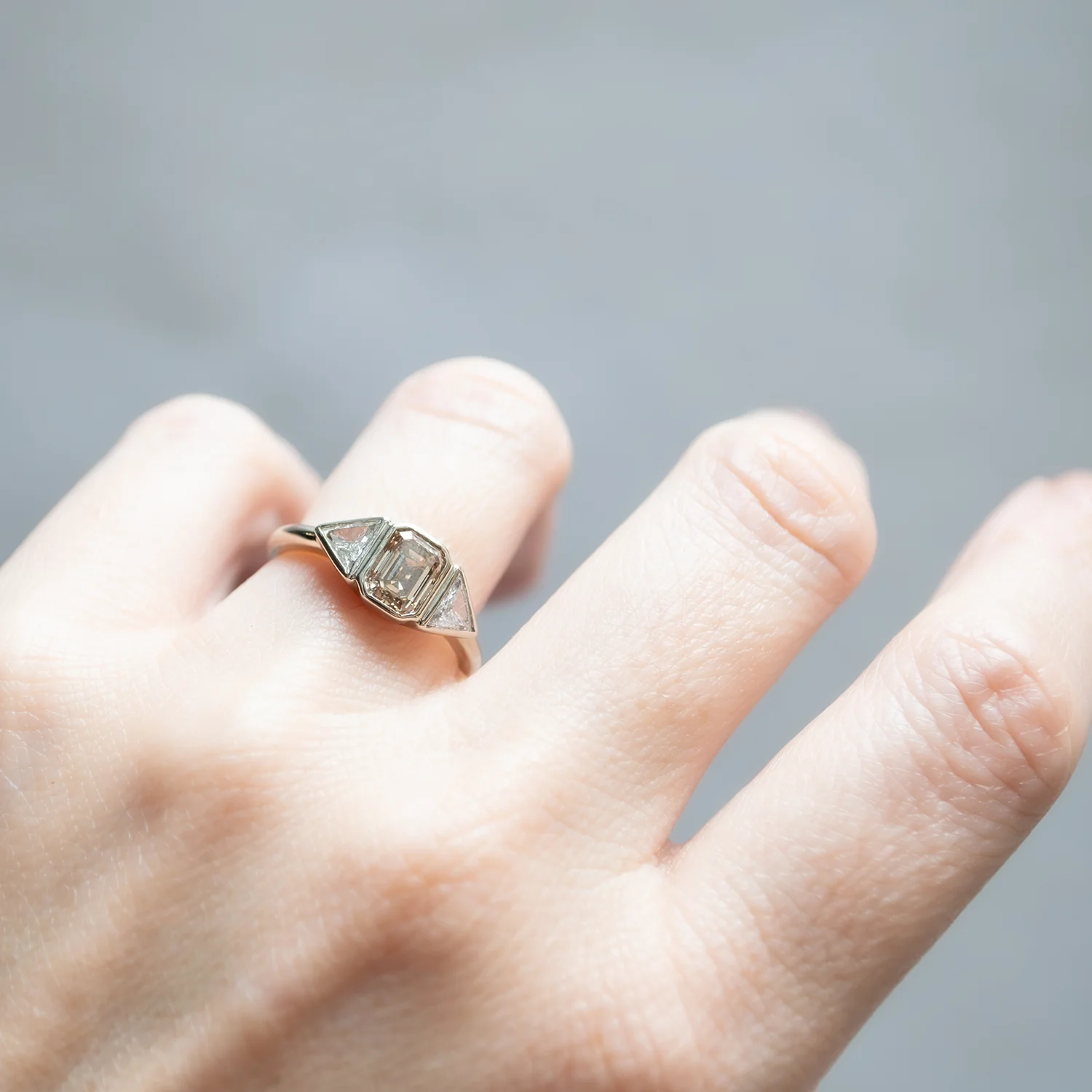 Champagne Trio Diamond Ring - Image 2