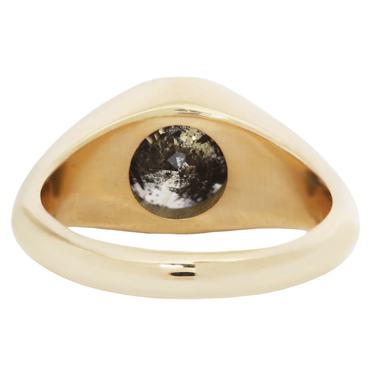 Charcoal Diamond Signet Ring - Image 4