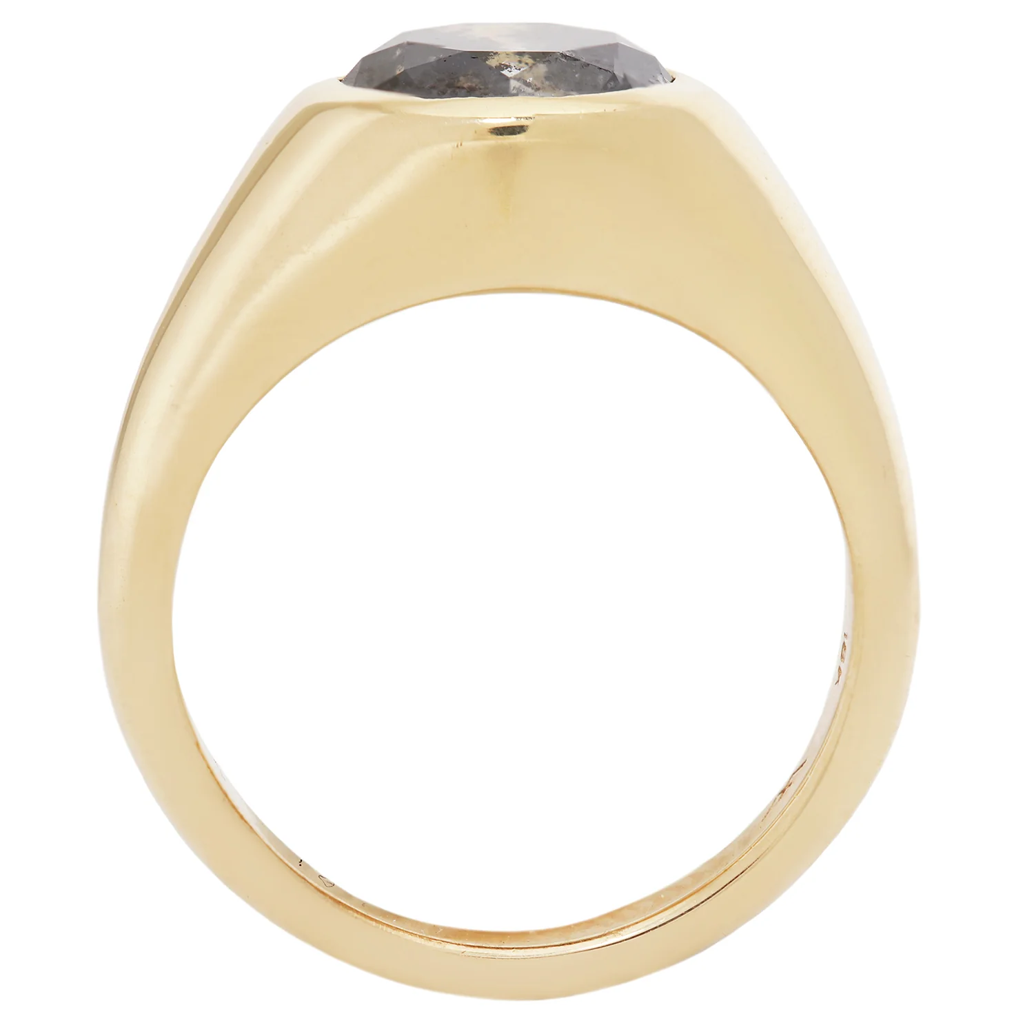 Charcoal Diamond Signet Ring - Image 5