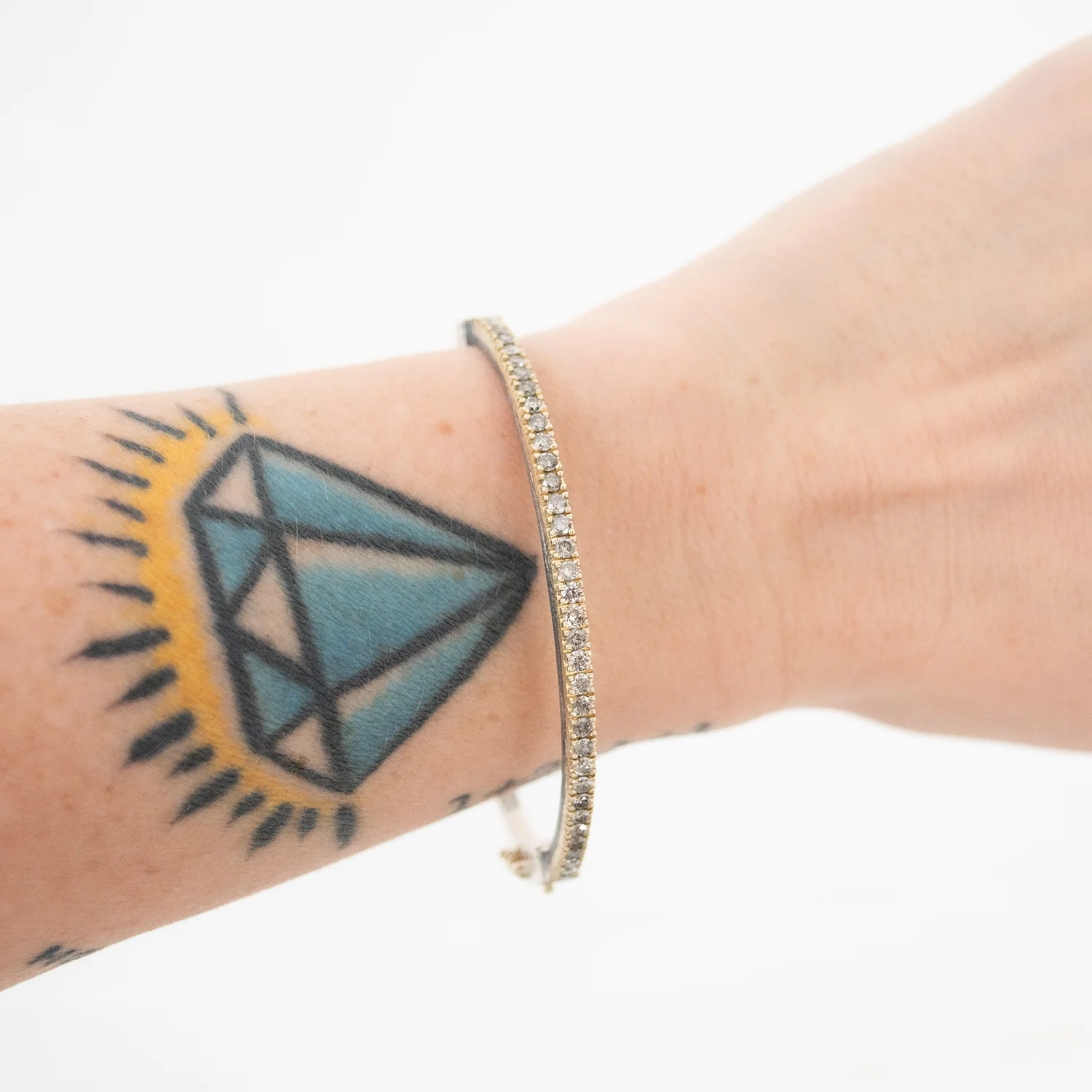 Chloe Gray Diamond Bangle - Image 2