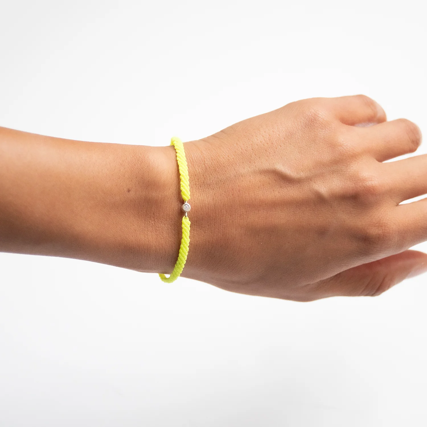 Neon Yellow Diamond Friendship Bracelet - Image 2
