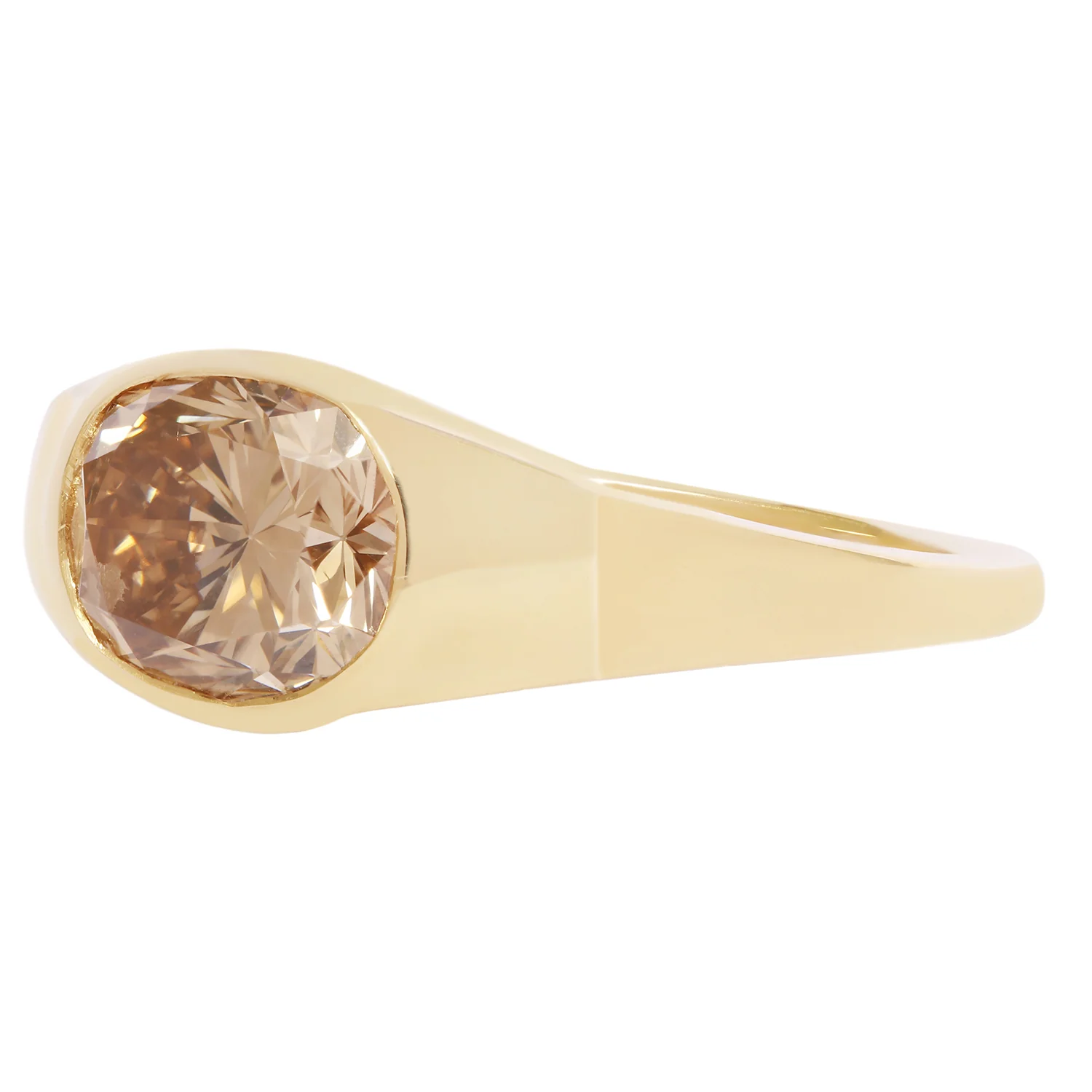Cognac Diamond Signet Ring - Image 3